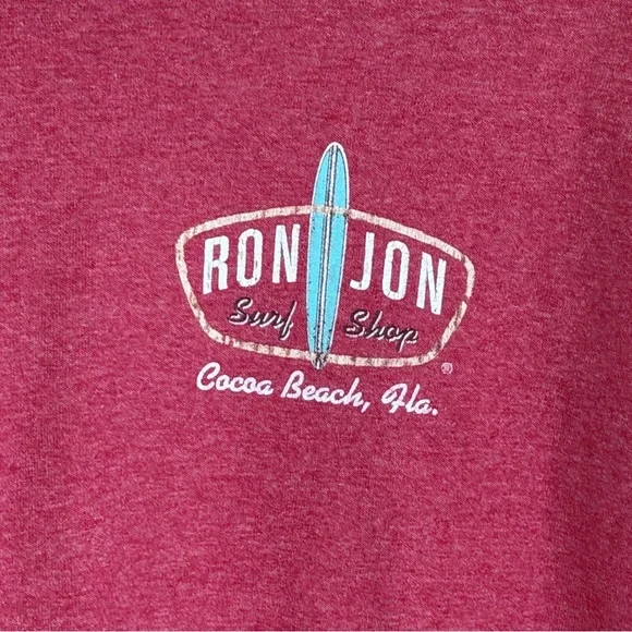 ron john surf shop cocoa beach red tee T Shirt Casual Resort Vacation Size M - Picture 3 of 7